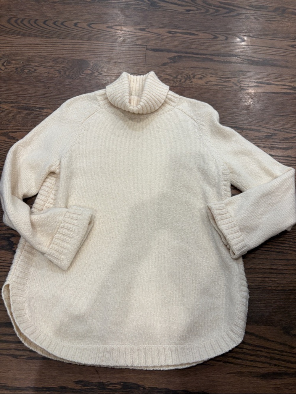 Women's Cream Turtleneck Pullover Sweater - Soft Cozy cashmere